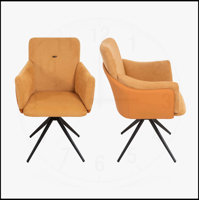 Set of 2 Modern Home Office and Dining Chairs with Armrests, 360° Swivel Function, Ideal for Various Rooms and Comfortable Seating by Hokku Designs