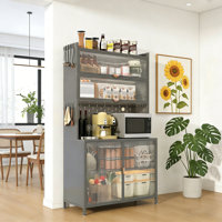 73 " tall kitchen food storage cabinet with flip-top door and metal pegboard by Latitude Run