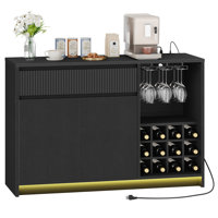 47.2" Bar Cabinet Wine Cabinet With Led by Ophelia & Co.