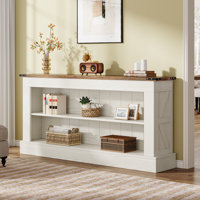 63-inch Farmhouse Console Table With Storage, Long Entryway Table Sofa Table Behind Couch by Ophelia & Co.