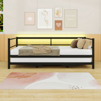 Twin Daybed with LED Lighting and Trundle by Latitude Run