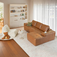 Seren 3-piece No-assembly Living Room Set, Plush Corduroy Modern Sectional Sofa With Bean Bag Chair by Mercer41