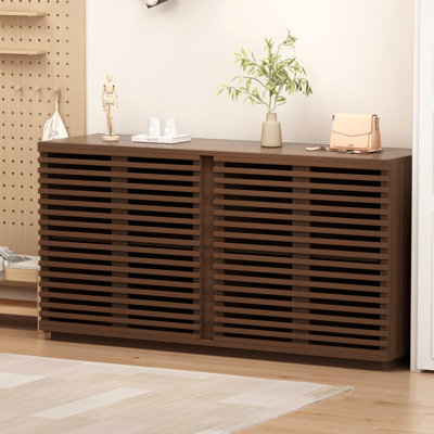 Mira Accent Cabinet with Slatted Doors & Adjustable Shelves by Ebern Designs