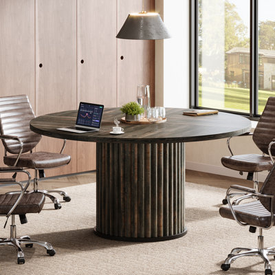 47-inch Round Conference Table For 4 by Inbox Zero