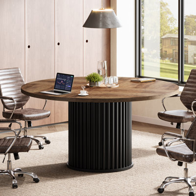 47-inch Round Conference Table For 4 by Inbox Zero