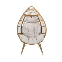 SERINA TEARDROP CHAIR WIKER LOUNGE CHAIR by Highland Dunes
