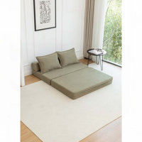 Corduroy Fabric Armless Foldable Sofa Bed Sleepe