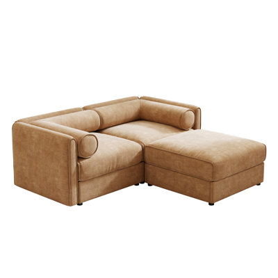 Madden Chenille Sectional Sofa with Ottoman & Hidden Storage by Latitude Run