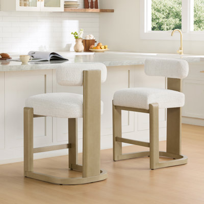 Upholstered Solid Wood Counter Stool by Corrigan Studio