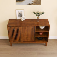 Walnut 47.3" Sideboard Buffet Cabinet With 2 Doors