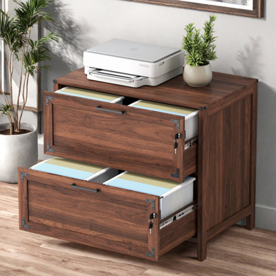2 Drawer Farmhouse File Cabinet,Filing Cabinet With Lock by Inbox Zero
