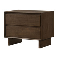 2-Drawer Nightstand Bedside Table Warm Brown by Latitude Run