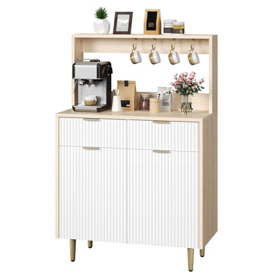 2-Door Sideboard Buffet Cabinet with 2 Drawers, Wood Storage Cabinet for Dining Room, Kitchen, and Living Room, Coffee Bar Console Table by George Oliver