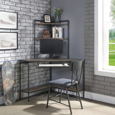 Versatile Antique Oak And Sandy Grey Office Chair For Various Spaces With Frame Long-term Use by 17 Stories