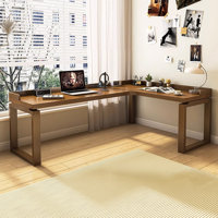 Solid Wood L-shaped Desk with Baffle by Hokku Designs