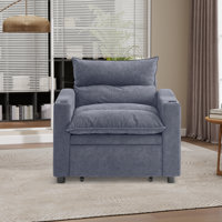 Upholstered Sofa Bed Sleeper Chair,3-in-1 Convertible Pull Out Sofa Bed With Adjustable Backrest