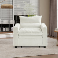 Upholstered Sofa Bed Sleeper Chair,3-in-1 Convertible Pull Out Sofa Bed With Adjustable Backrest