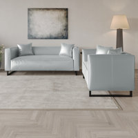 2-Pieces Mid-Century Modern PU Leather Living Room Set by Latitude Run