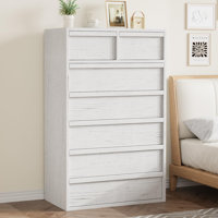 3 Drawer Dresser, 31.2" Tall Rattan Chest of Drawers, Modern Wood Storage Cabinet for Bedroom, Living Room, Closet Organizer, by Ebern Designs