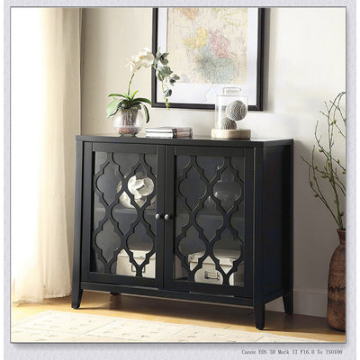 Black Console Table with Shelf Inside by Lark Manor