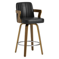 Upholstered Swivel Counter & Bar Stool with Armrest by Corrigan Studio