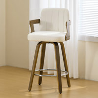Upholstered Swivel Counter & Bar Stool with Armrest by Corrigan Studio