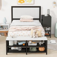 Metal Platform Bed With Storage Shelves by Ebern Designs