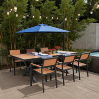6-Piece Extendable Outdoor Dining Set - Expandable Table (62.9"-82.6") & Weather-Resistant Chairs, Flexible Seating Arrangement