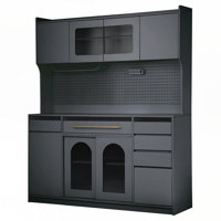 Large Coffee Bar Storage Cabinet with 6 Drawers and 5 Cabinets by Red Barrel Studio