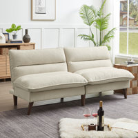 72.4" Cordury Soft Armless Futon Sofa Bed by Mercer41