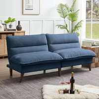 72.4" Cordury Soft Armless Futon Sofa Bed by Mercer41