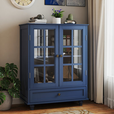 36.22"H 2 Doors Curio Cabinet, Dining Cabinet by Ophelia & Co.
