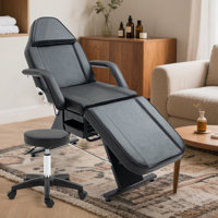 73" Professional Massage Table Lash Bed Beauty Spa Facial Salon Tattoo Adjustable Massage Bed Recliner With Hydraulic Stool by Inbox Zero