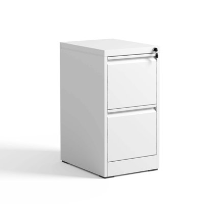 Metal Vertical File Cabinet With Lock Office Home Steel Vertical File Cabinet For A4 Legal/Letter Size by Wrought Studio