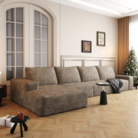 135" Cloud Sectional Couch with L-Shape Chaise,Modern Modular Sofa with Deep Seat, Upholstered Couches for Living Room Bedroom,No Assembly Required, ( by Brayden Studio