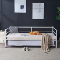 Twin Size Daybed with Pop Up Trundle Heavy Duty Metal Twin Bed by 17 Stories