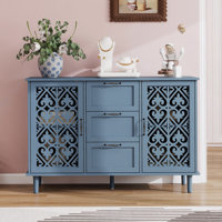 Storage Cabinet, 2 Door Cabinet With 3 Drawer by Ophelia & Co.