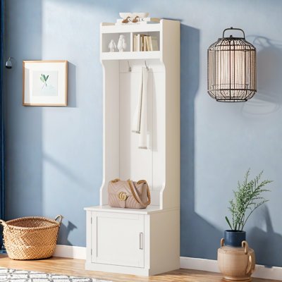 78.7"H Hall Tree with Bench and Storage Cabinet by Winston Porter