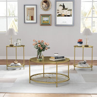 3 - Piece Metal Table Set, Waterproof Tables for Indoor and Outdoor by Mercer41