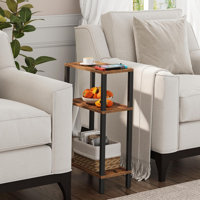 3-Tier Narrow Side Table For Small Spaces - Slim End Table, Sofa Table, Or Nightstand With Open Shelf Storage For Living Room, Bedroom, RV by 17 Stories