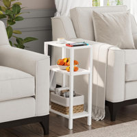 3-Tier Narrow Side Table For Small Spaces - Slim End Table, Sofa Table, Or Nightstand With Open Shelf Storage For Living Room, Bedroom, RV by 17 Stories