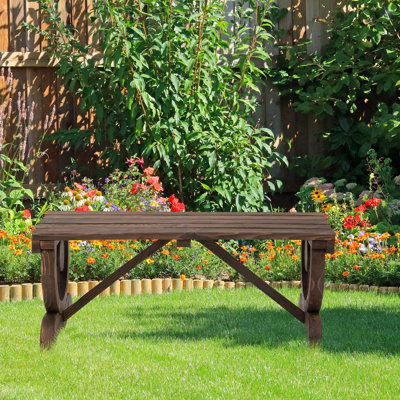 Outdoor Wagon Wheel Porch Bench For Backyard Garden by August Grove