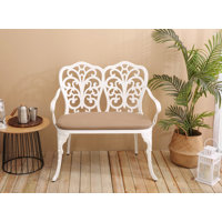 Patio Garden Bench Metal Park Bench Cast Aluminum Outdoor Furniture by Ophelia & Co.