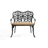 Patio Garden Bench Metal Park Bench Cast Aluminum Outdoor Furniture by Ophelia & Co.