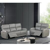 2 Piece Upholstered Power Sofa Set With USB Charging Ports by Hokku Designs