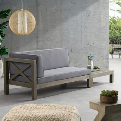 X-Back Corner Bench-L With Coffee Table by Gracie Oaks
