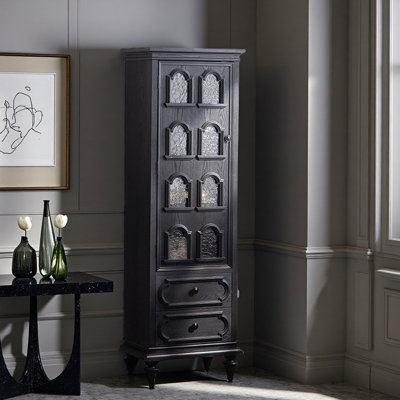 Black Solid Wood Standing Cabinet by Canora Grey