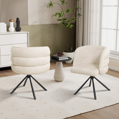 Upholstered 270° Swivel Home Office Task Chair (Set Of 2)