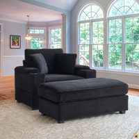Atlai 42.12"W Luxury Corduroy Modular Chaise Lounge Chair, Storage Armrests, Cup Holders by Wade Logan