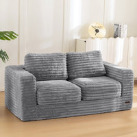62" Bean Bag Sofa Faux Fur Upholstered Loveseat Floor Sofa With Pillows by Mercer41